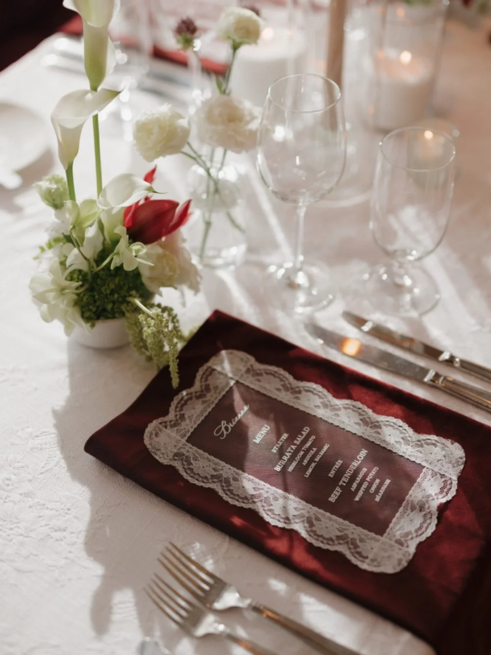 Lace table overlays